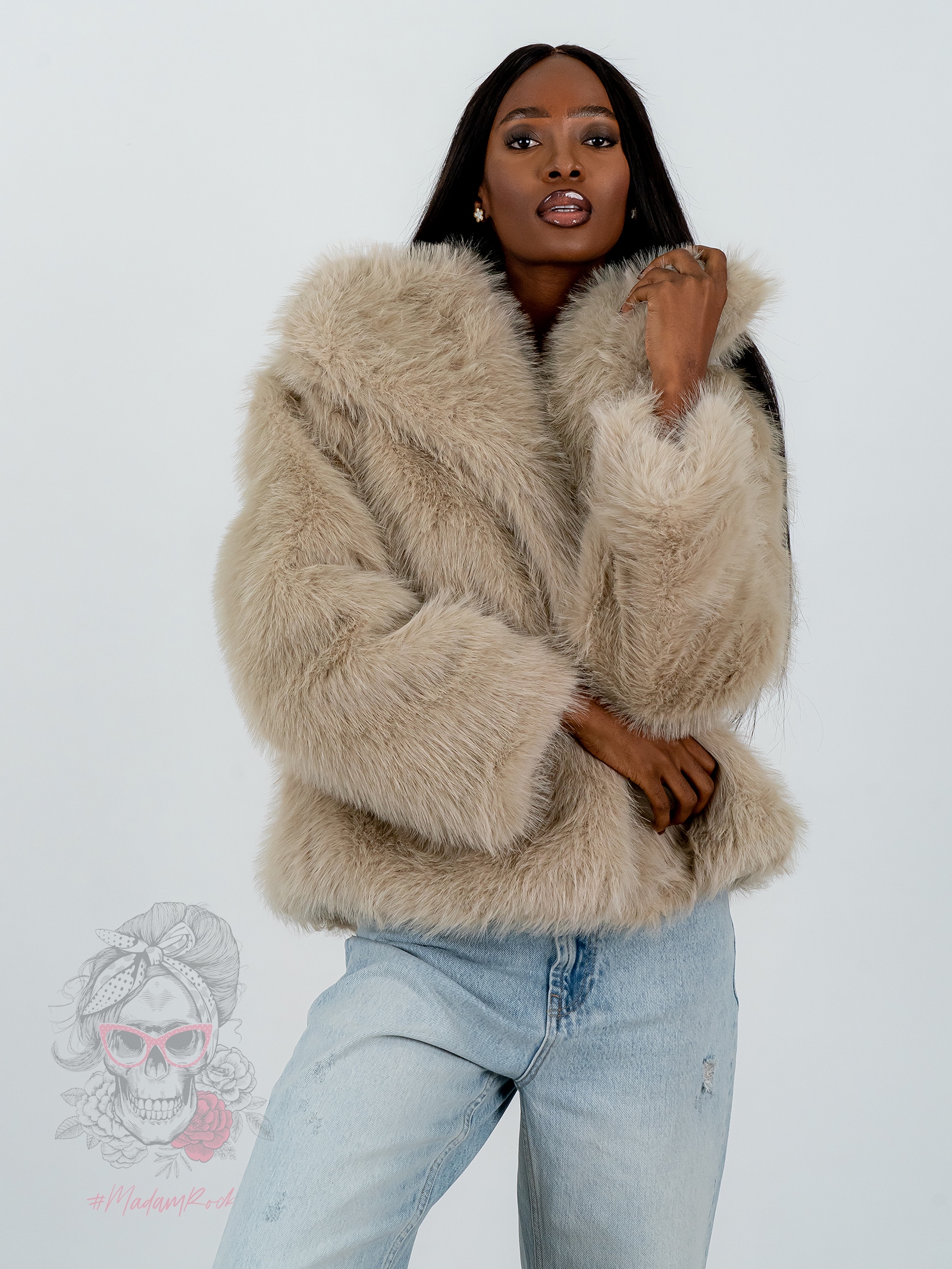 Kurtka futrzana Wolero cappuccino