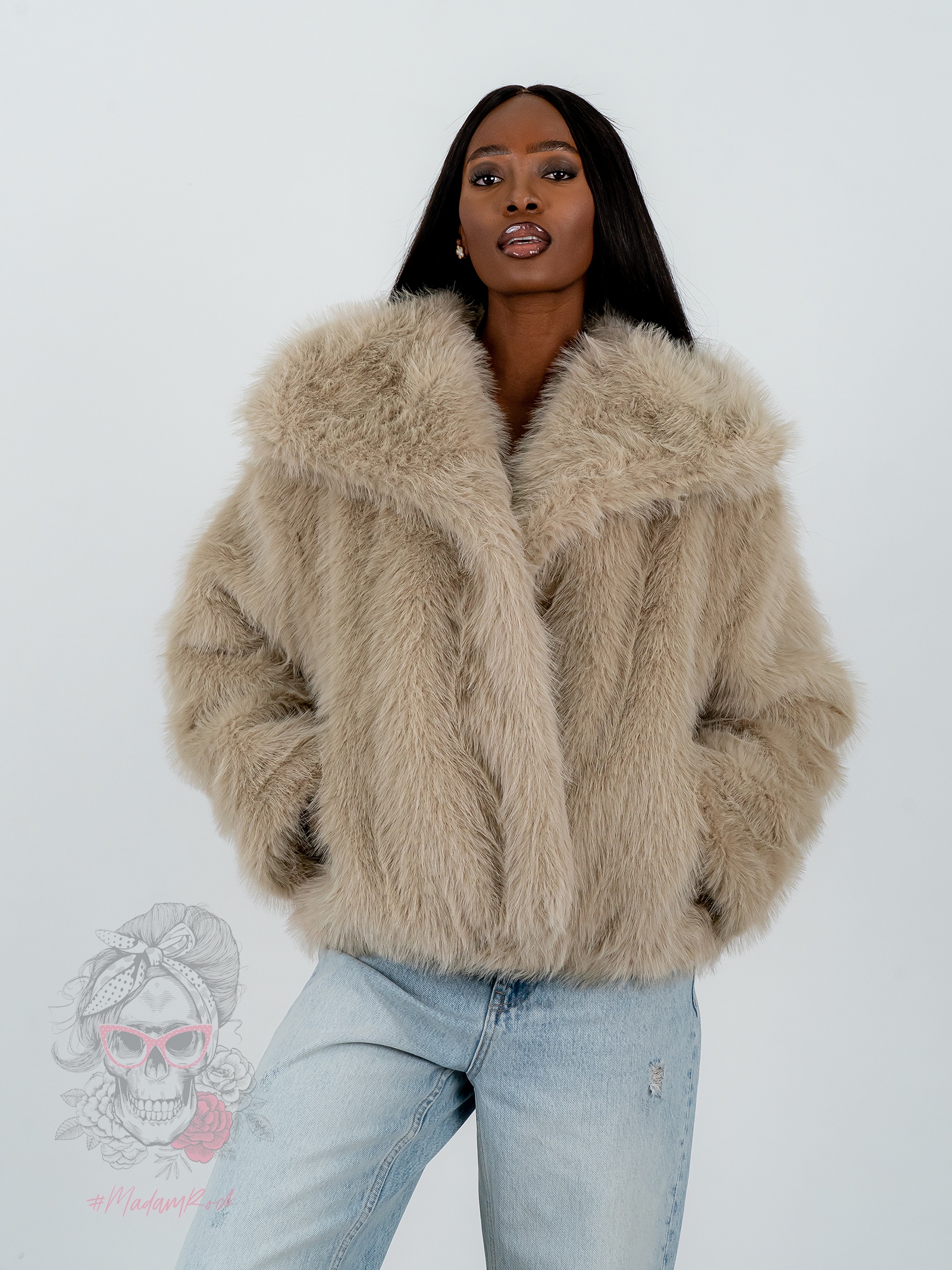 Kurtka futrzana Wolero cappuccino