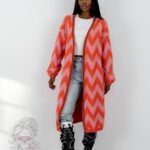 Kardigan kolorowy MiSunny pomarańczowy