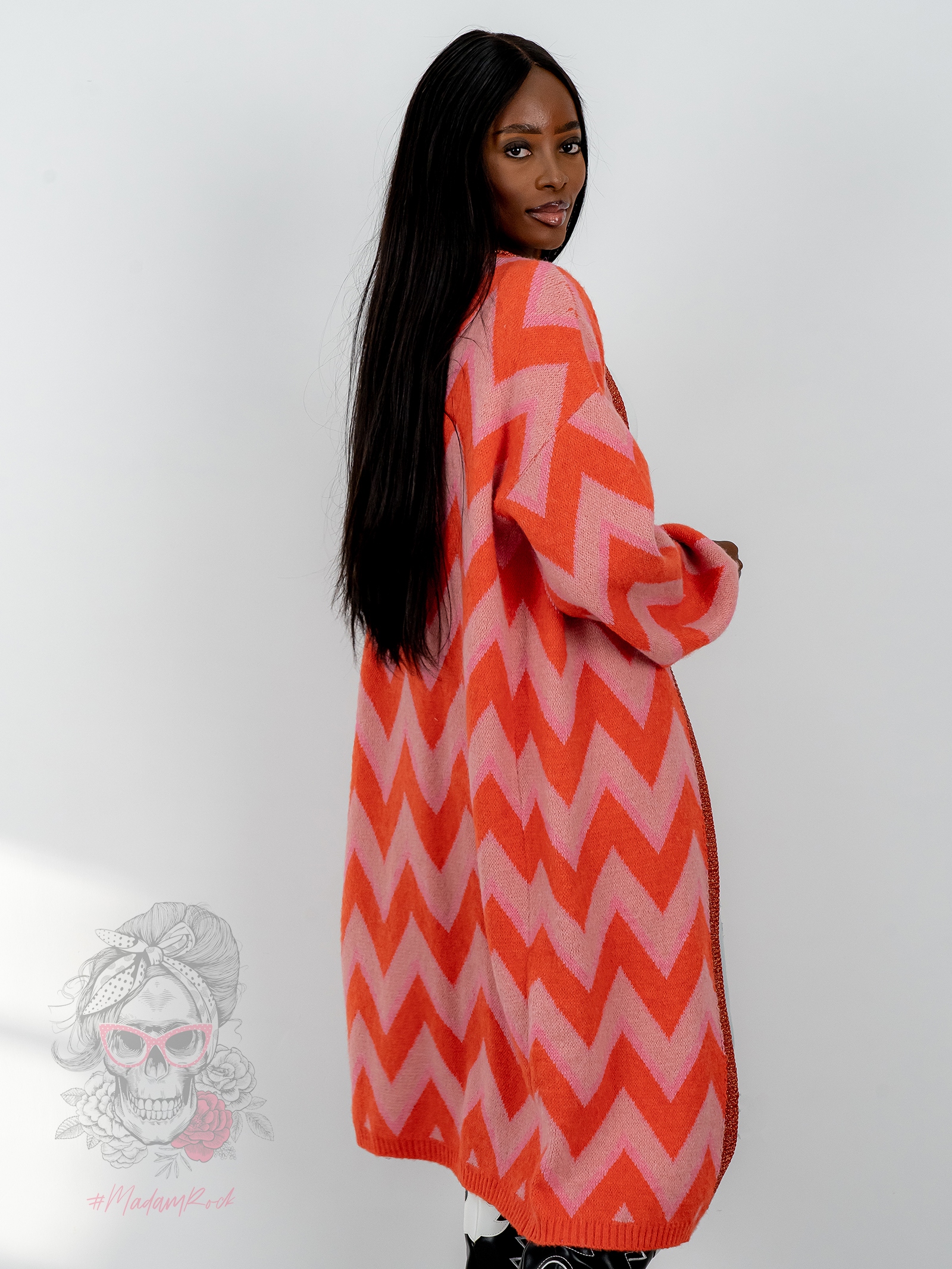 Kardigan kolorowy MiSunny pomarańczowy