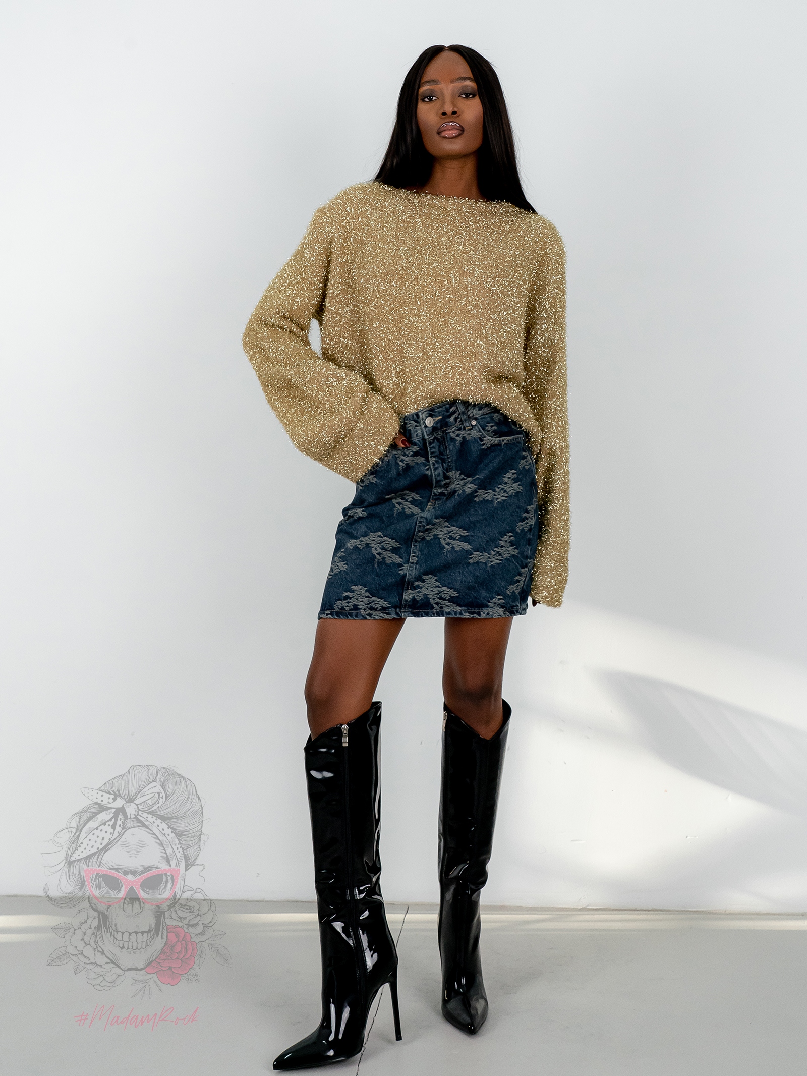 Sweter świąteczny Blisst złoty