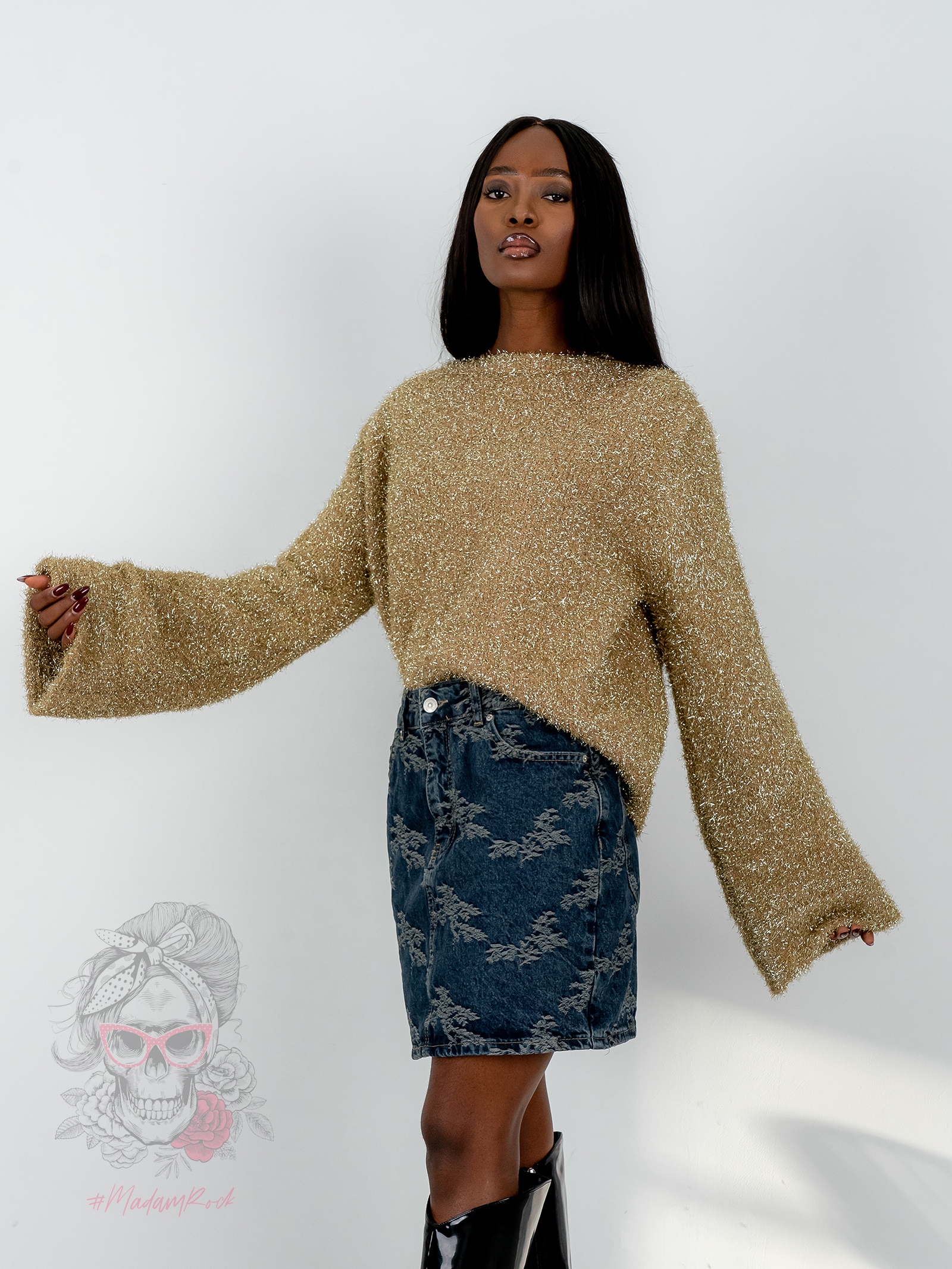 Sweter świąteczny Blisst złoty