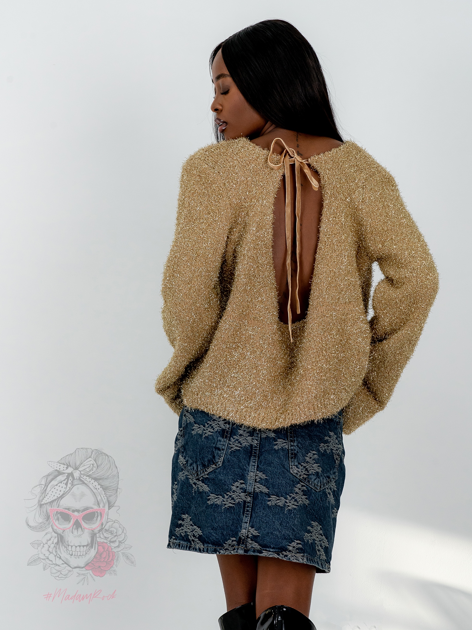 Sweter świąteczny Blisst złoty