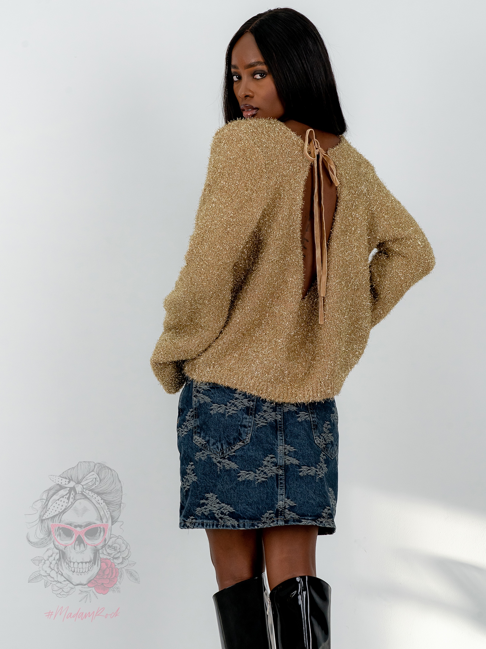 Sweter świąteczny Blisst złoty