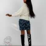 Sweter na jedno ramię Parlo beżowy