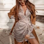 Sukienka elegancka Classic Evening khaki-ecru