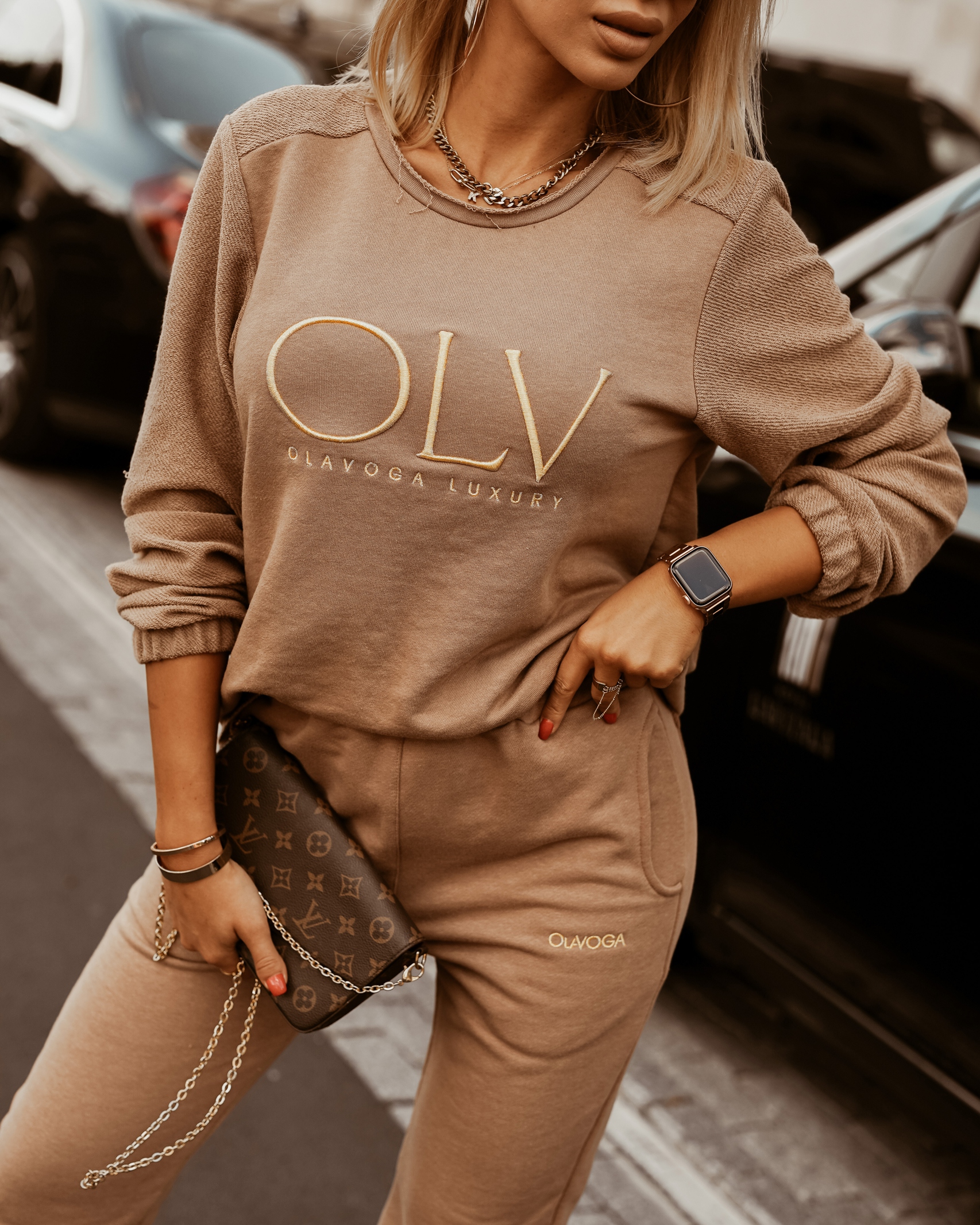 Komplet dresowy Luxury Set Woman Ola Voga c.beżowy