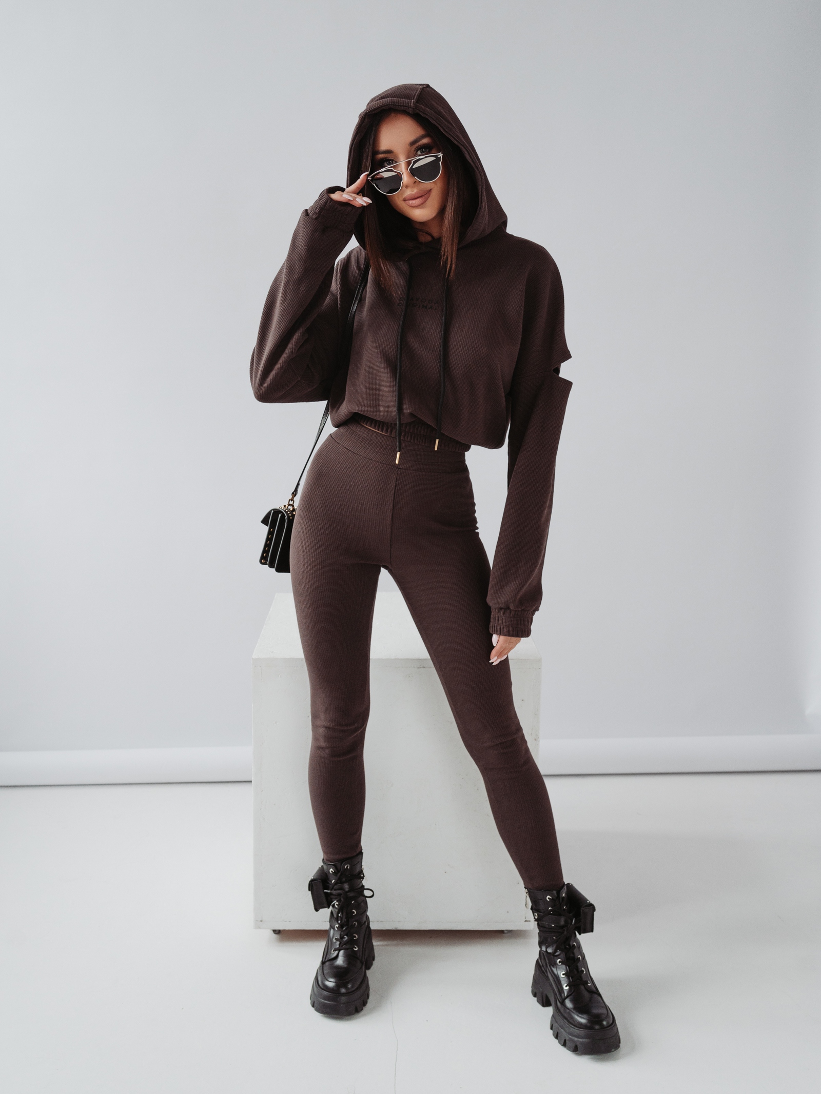 Komplet bawełniany ORIGINAL TEXTURE OLAVOGA brązowy Komplet bawełniany ORIGINAL TEXTURE OLAVOGA brązowy