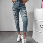 Spodnie jeansowe slim Yale Ola Voga niebieskie