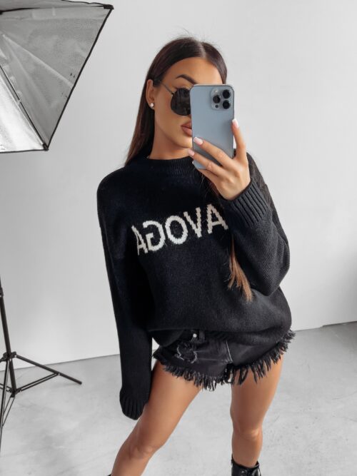 Sweter oversize Coffee Ola Voga czarny