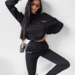 Komplet sportowy bawełniany Stripes Ola Voga czarny