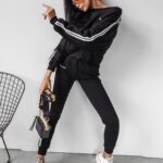 Komplet sportowy bawełniany Stripes Ola Voga czarny