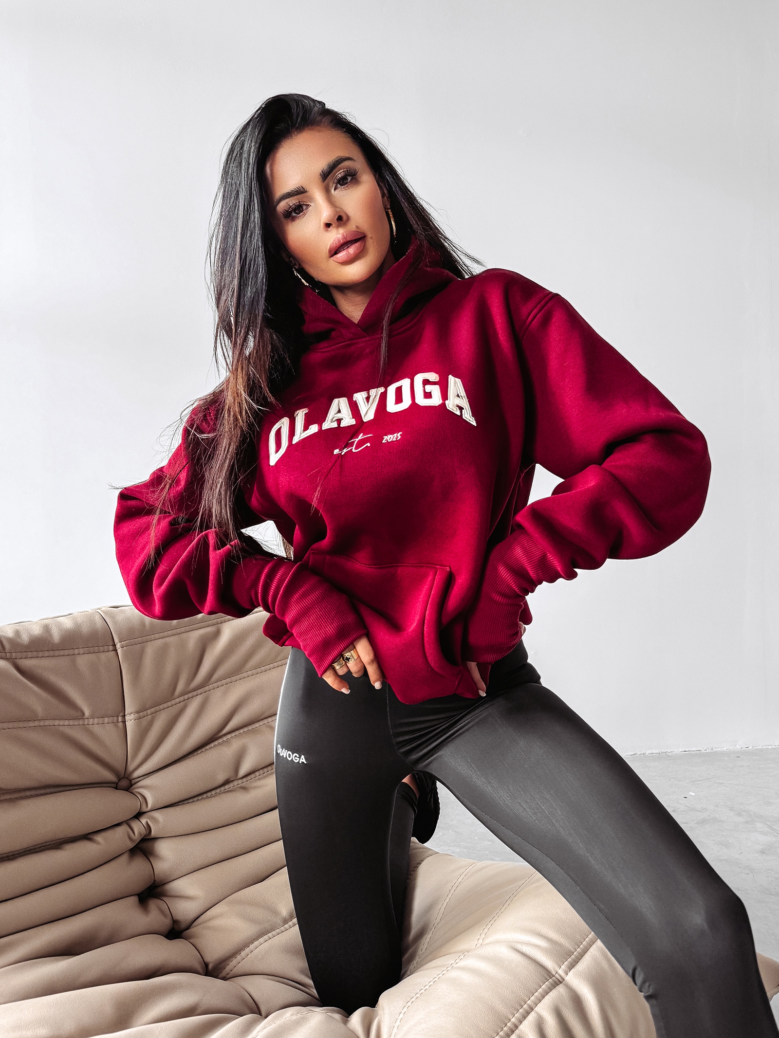 Bluza z kapturem RHODE OLAVOGA bordowa