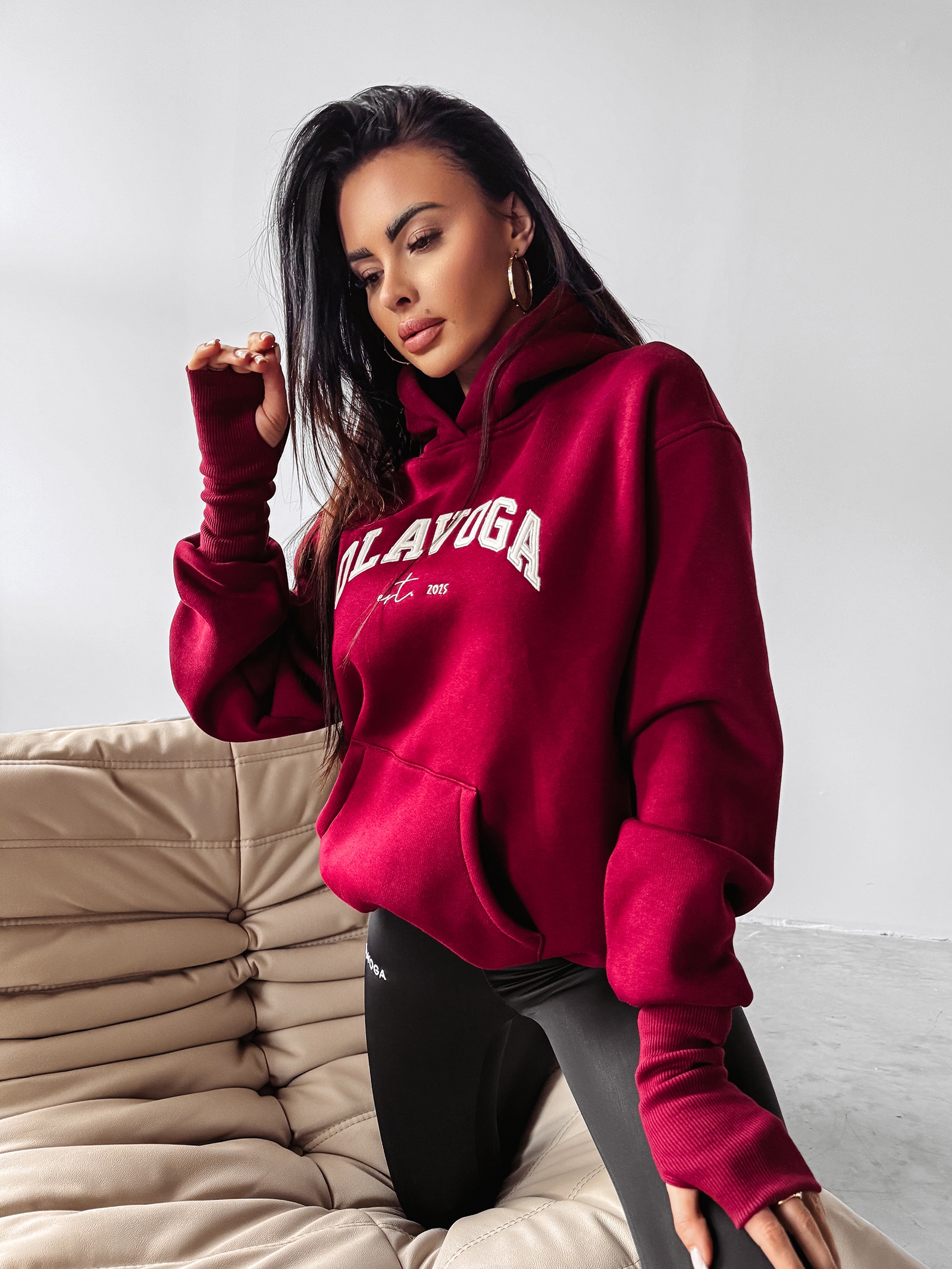 Bluza z kapturem RHODE OLAVOGA bordowa