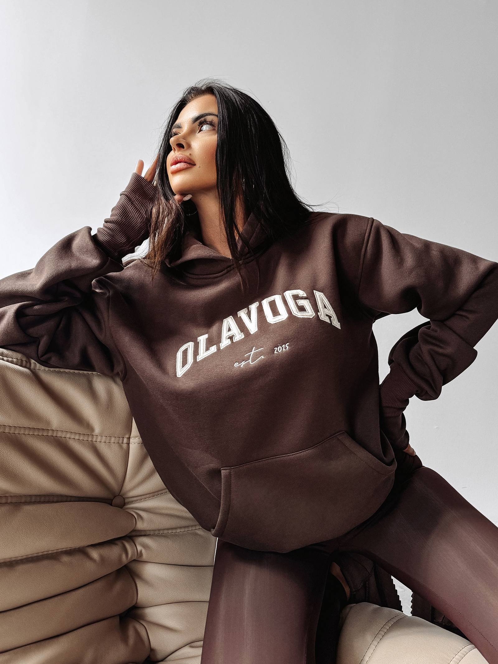 Bluza z kapturem RHODE OLAVOGA brązowa