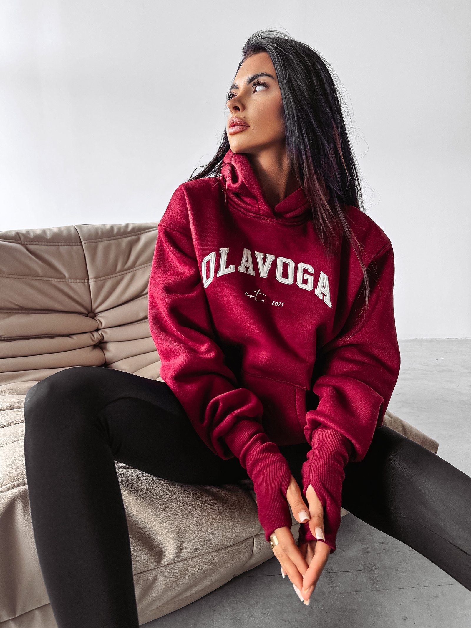 Bluza z kapturem RHODE OLAVOGA bordowa