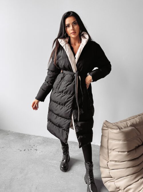 Kurtka dwustronna MARYLIN OLAVOGA czarny-beż