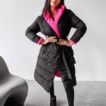 Kurtka dwustronna MARYLIN OLAVOGA czarny-n.róż