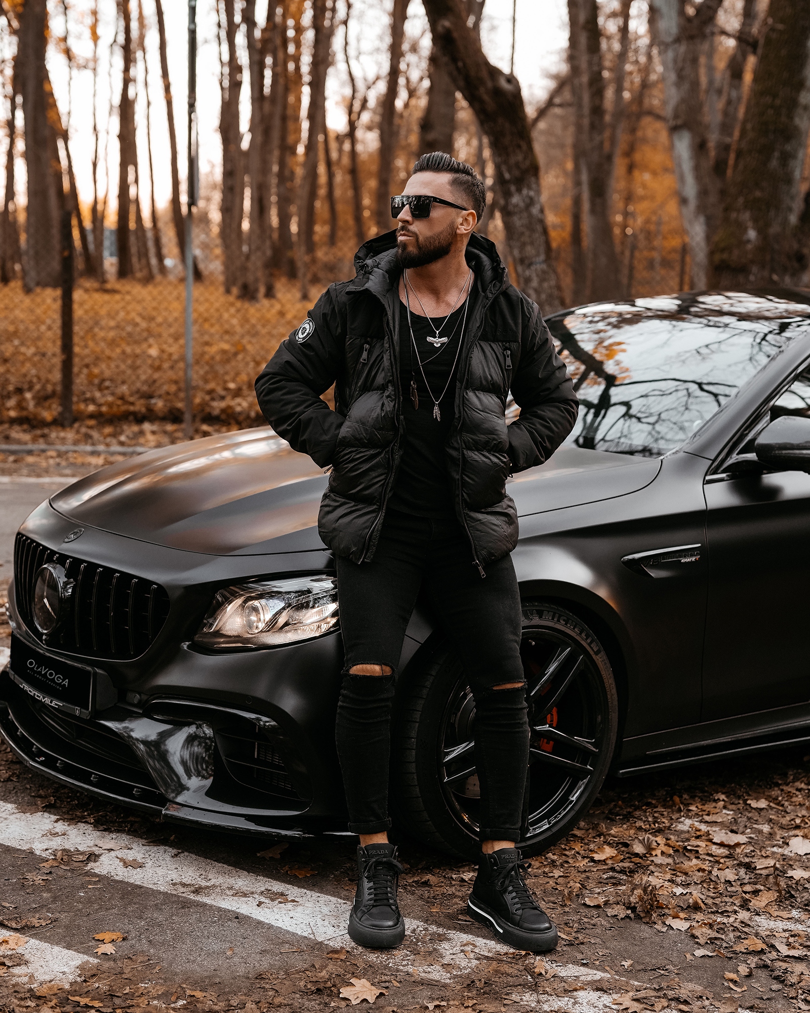 Kurtka męska z kapturem OLIVER OLAVOGA czarna