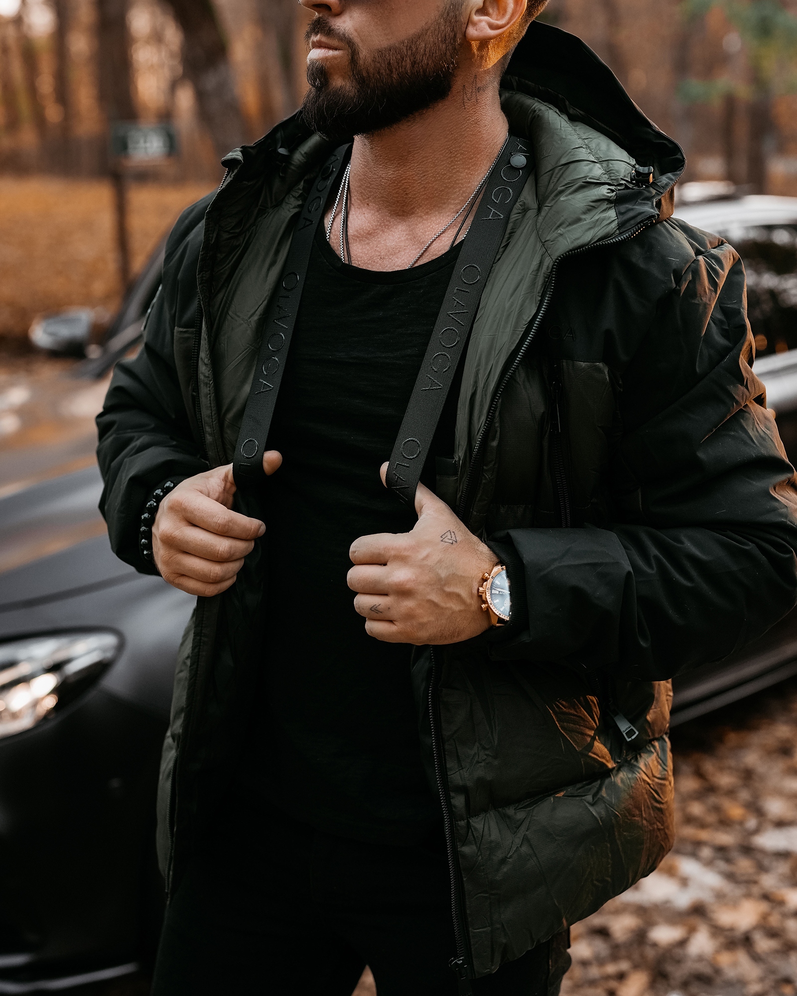 Kurtka męska z kapturem OLIVER OLAVOGA khaki