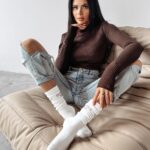 Skarpetki damskie KAVISO OLAVOGA ecru-beż