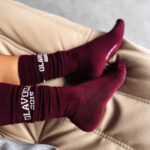 Skarpetki damskie KAVISO OLAVOGA bordo-ecru