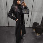 PRZEDSPRZEDAŻ Płaszcz elegancki damski RUE OLAVOGA czarny