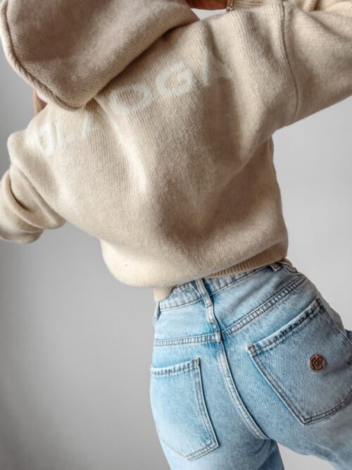 Sweter z kapturem VIOLET OLAVOGA beżowy