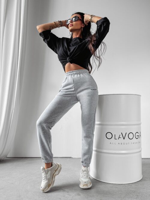 Spodnie sportowe dzianinowe Ambros Ola Voga szare