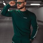 Komplet męski dresowy Stripes Men Ola Voga butelkowa zieleń