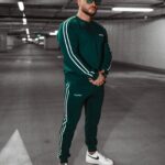 Komplet męski dresowy Stripes Men Ola Voga butelkowa zieleń