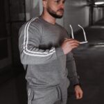 Komplet męski dresowy STRIPES MEN OLAVOGA szary melanż