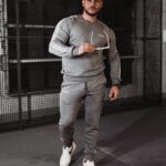 Komplet męski dresowy STRIPES MEN OLAVOGA szary melanż