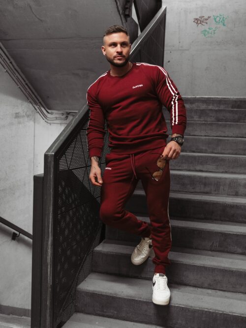 Komplet męski dresowy Stripes Men Ola Voga bordowy