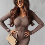 Sukienka sportowa midi Bonsie Ola Voga brązowa