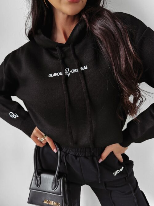 Bluza sweter z kapturem Edlin Ola Voga czarna