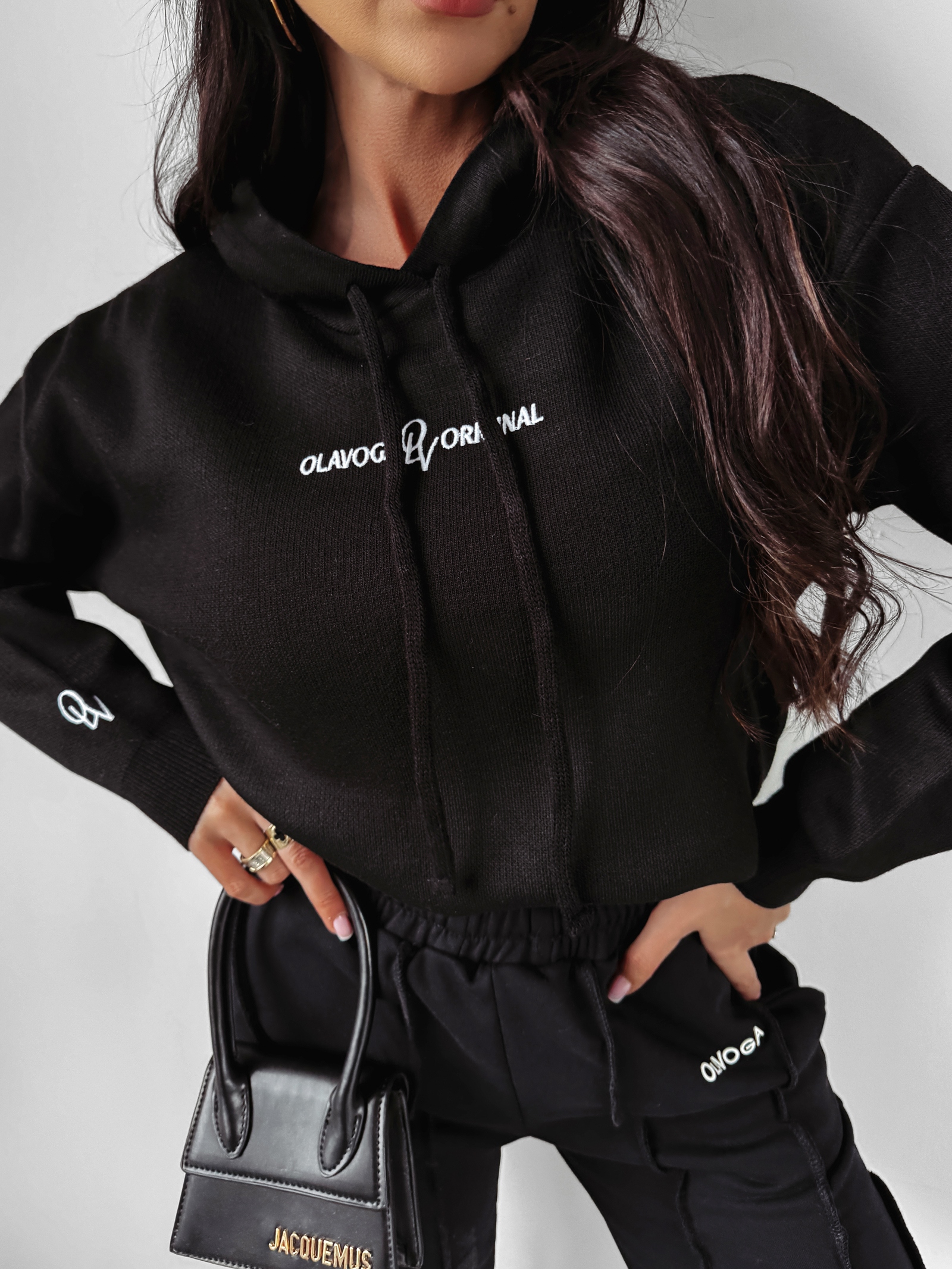 Bluza sweter z kapturem Edlin Ola Voga czarna