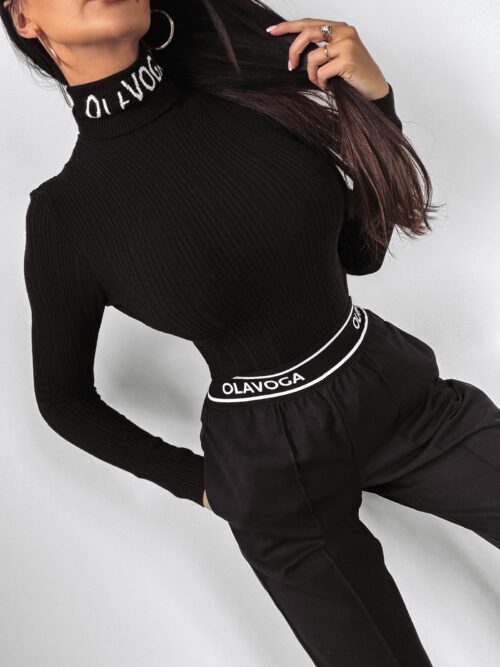 Sweter z golfem Laos Ola Voga czarny