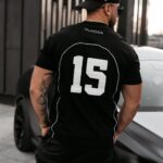 T-shirt męski z lampasami GORDON OLAVOGA czarny