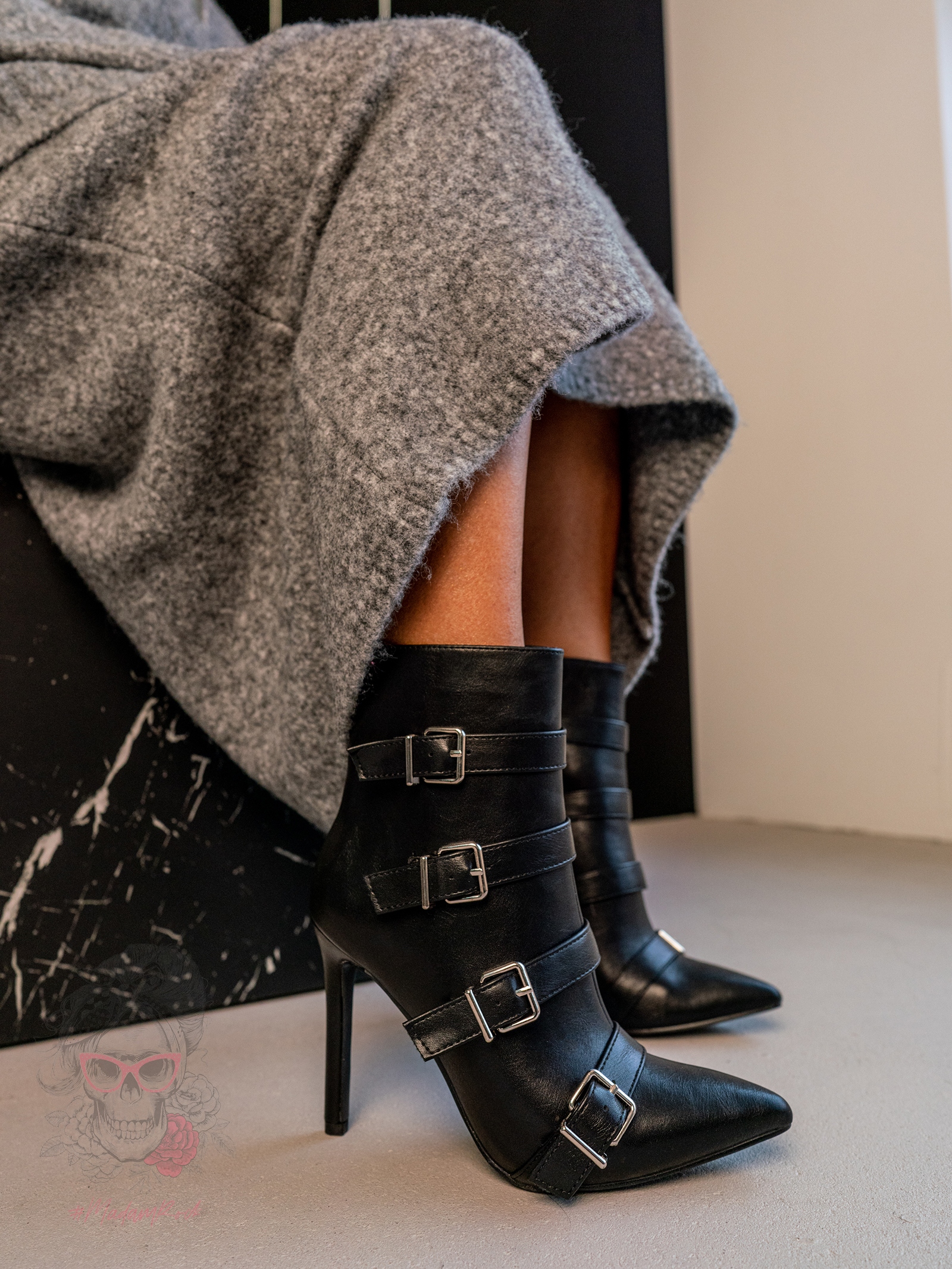 Botki na szpilce Madam Jotur czarne Botki na szpilce Madam Jotur czarne