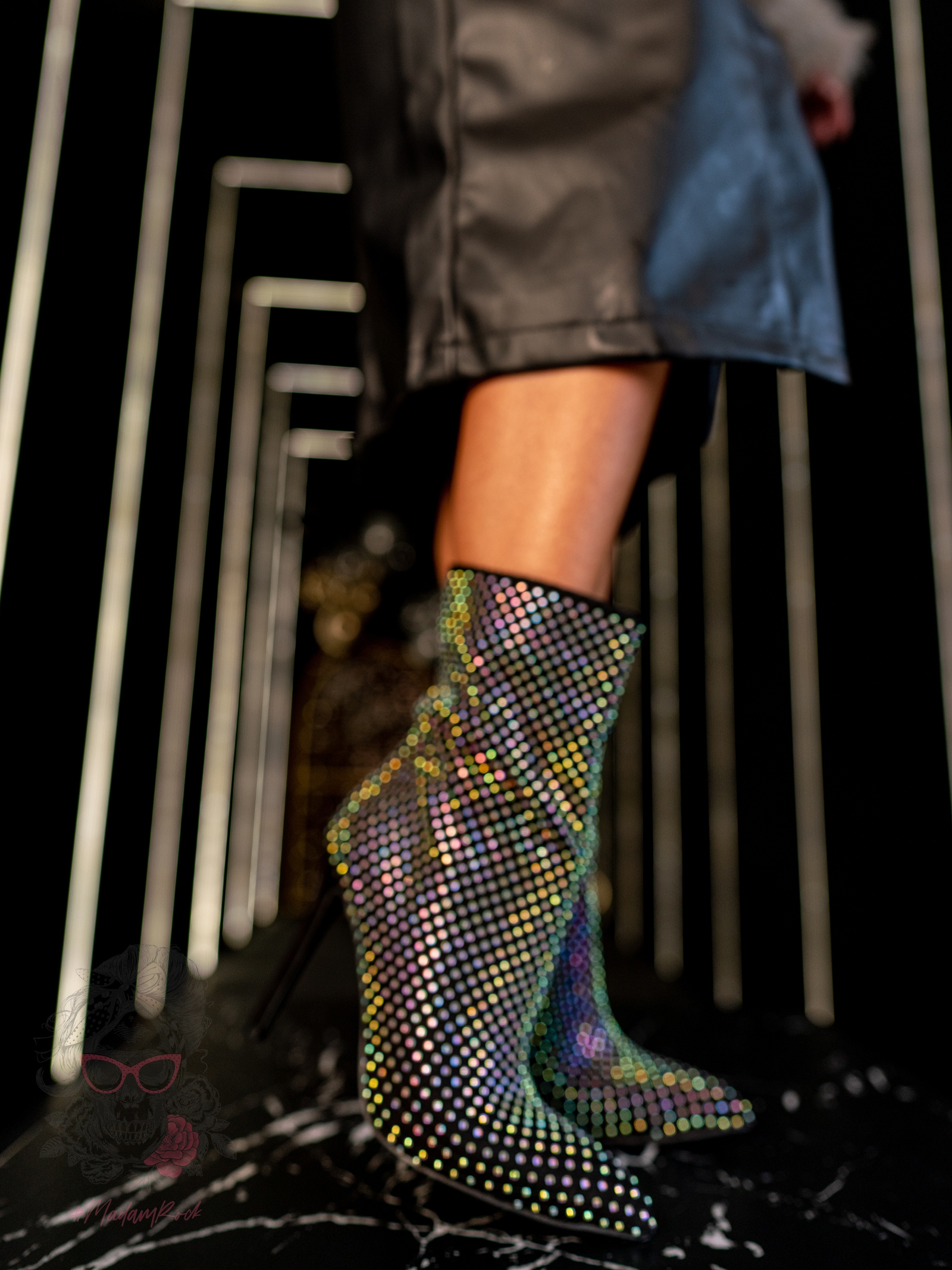 Botki na szpilce Madam Spears Hot czarne