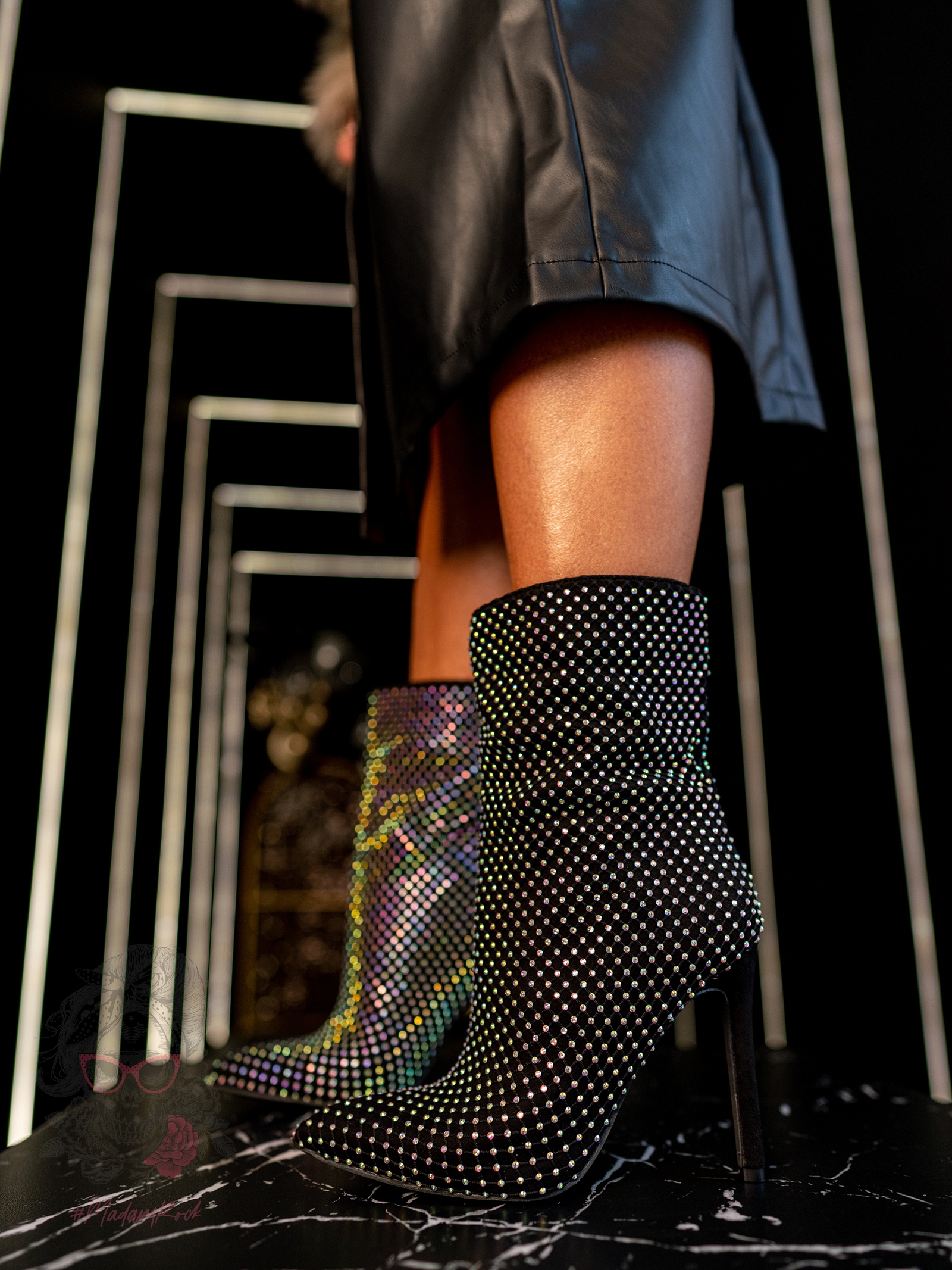 Botki na szpilce Madam Spears Hot czarne