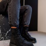 Botki z cyrkoniami Rock Kire czarne