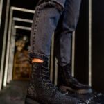 Botki z cyrkoniami Rock Kire czarne