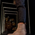 Botki z cyrkoniami Rock Kire beżowe