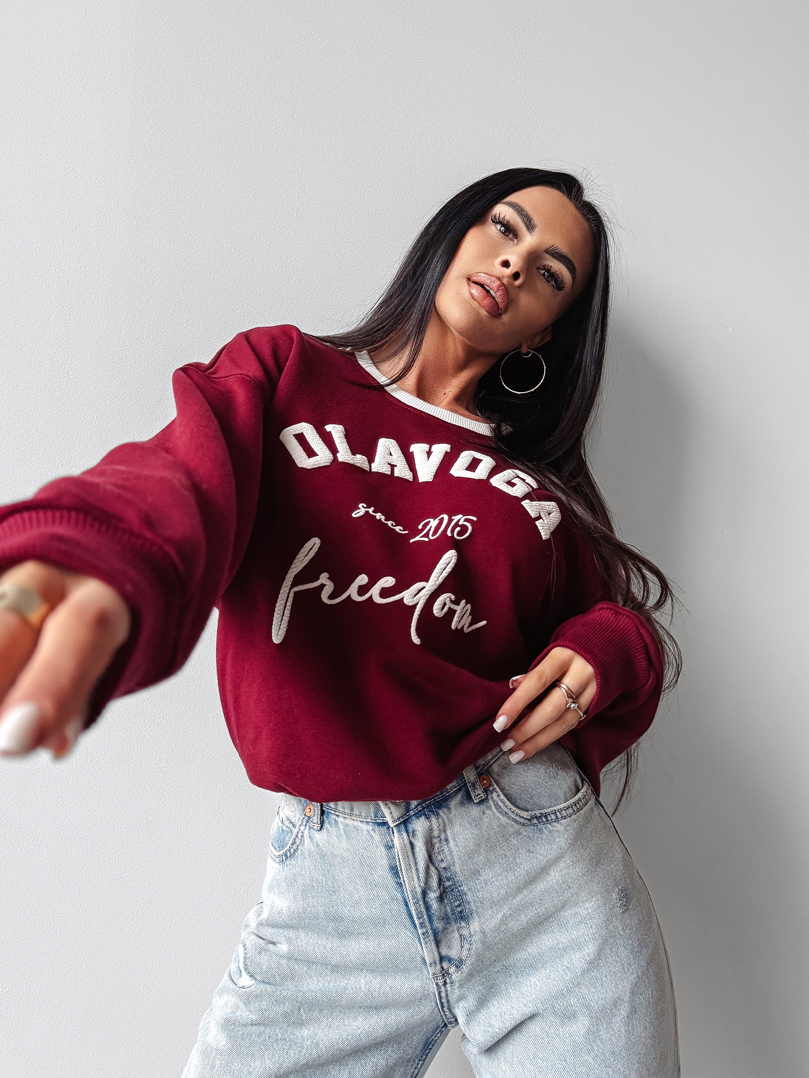 Bluza oversize COLLECTY OLAVOGA bordowa