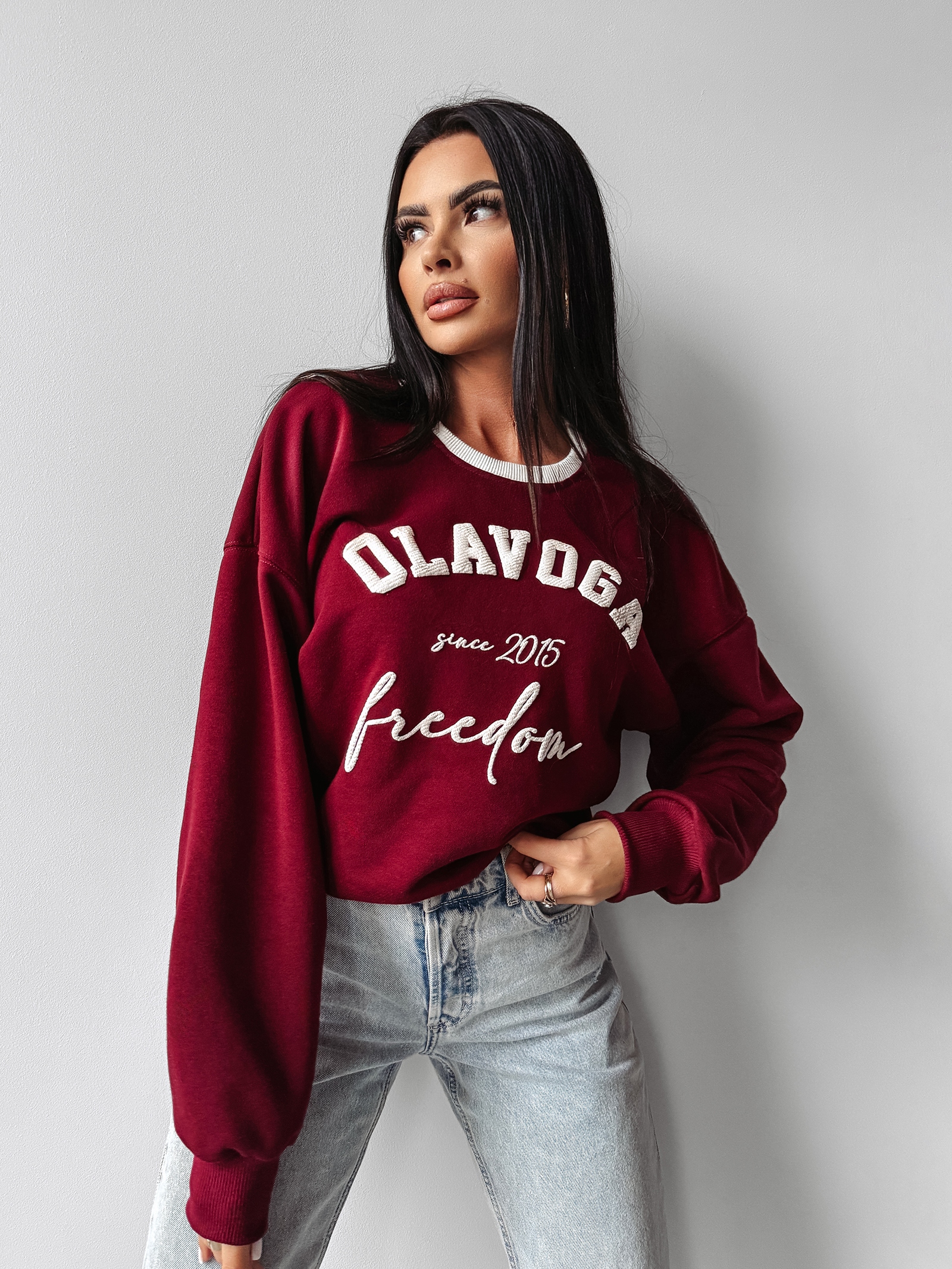 Bluza oversize COLLECTY OLAVOGA bordowa