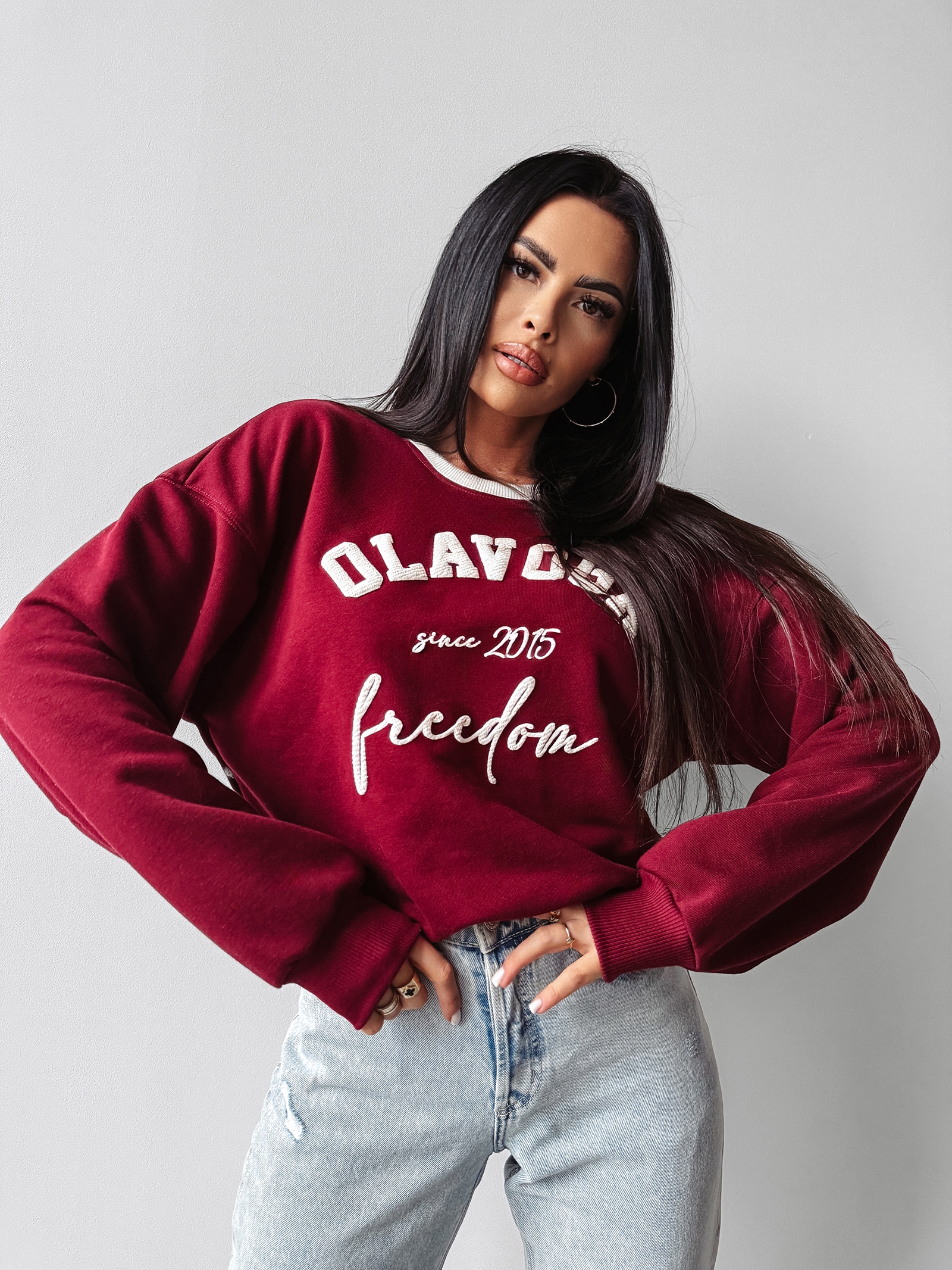 Bluza oversize COLLECTY OLAVOGA bordowa