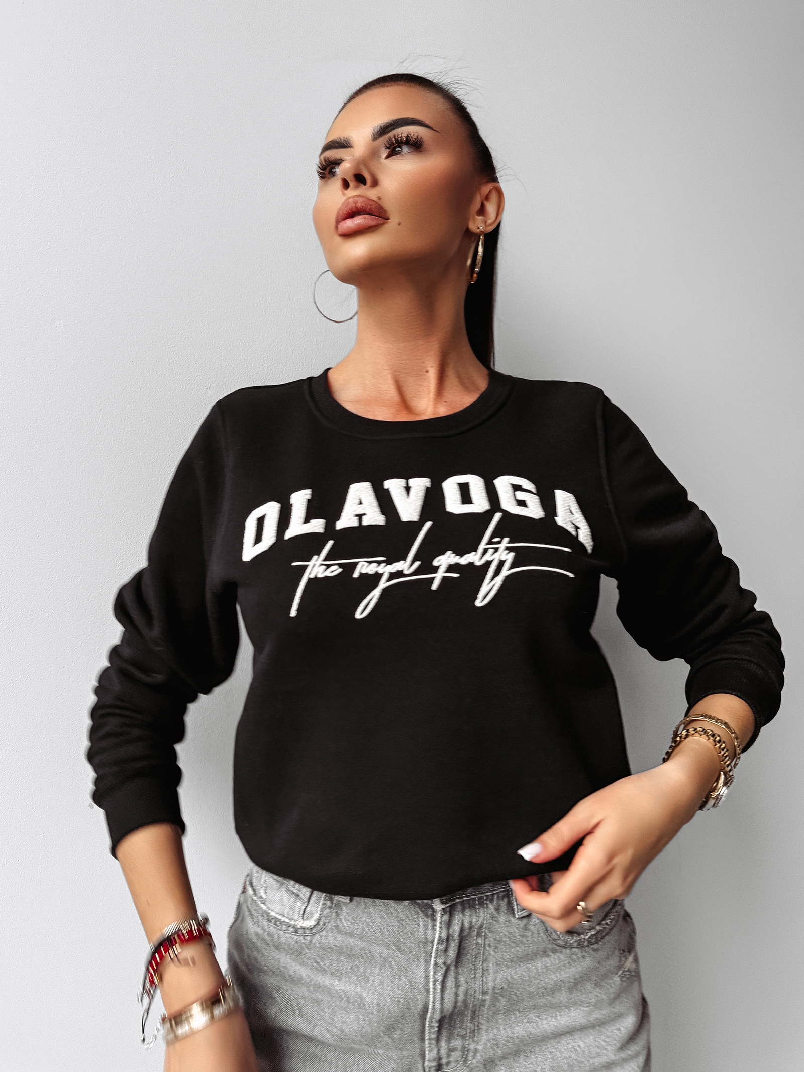 Bluza bawełniana INSERTO OLAVOGA czarna