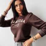 Bluza bawełniana INSERTO OLAVOGA brązowa